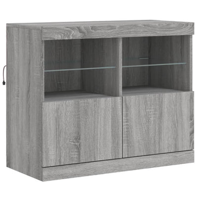 Senkki LED-valoilla harmaa Sonoma 81x37x67 cm