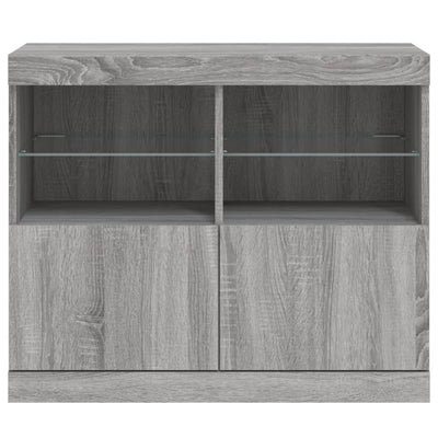 Senkki LED-valoilla harmaa Sonoma 81x37x67 cm