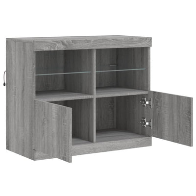 Senkki LED-valoilla harmaa Sonoma 81x37x67 cm