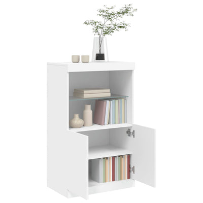 Valkoinen senkki led-valoilla Velichi 60,5x37x100cm