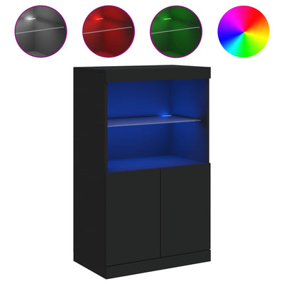 Senkki LED-valoilla musta 60,5x37x100 cm