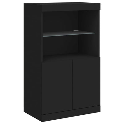 Senkki LED-valoilla musta 60,5x37x100 cm