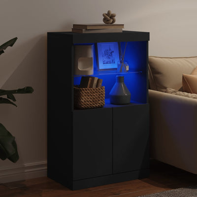 Senkki LED-valoilla musta 60,5x37x100 cm