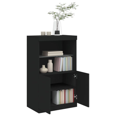 Senkki LED-valoilla musta 60,5x37x100 cm