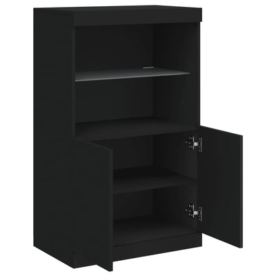 Senkki LED-valoilla musta 60,5x37x100 cm