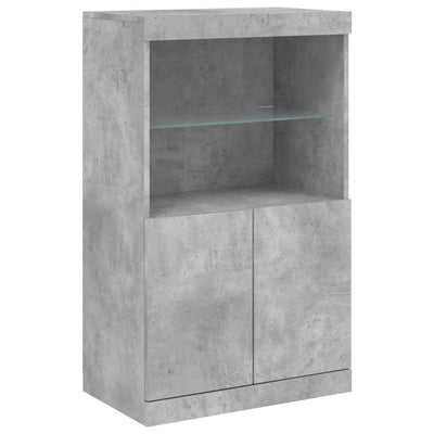 Senkki LED-valoilla betoninharmaa 60,5x37x100 cm