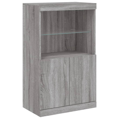 Senkki LED-valoilla harmaa Sonoma 60,5x37x100 cm