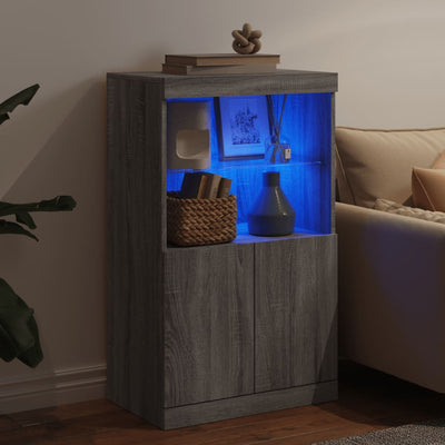 Senkki LED-valoilla harmaa Sonoma 60,5x37x100 cm