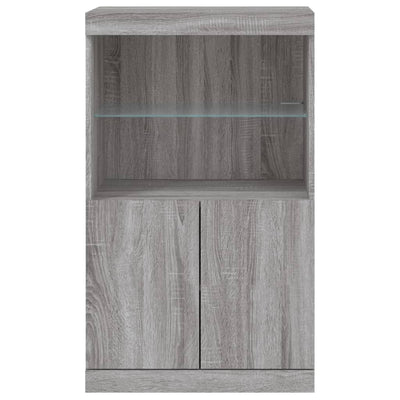 Senkki LED-valoilla harmaa Sonoma 60,5x37x100 cm