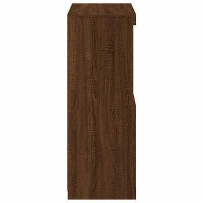 Senkki LED-valoilla ruskea tammi 60,5x37x100 cm