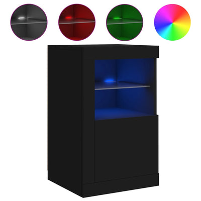 Senkki LED-valoilla musta 41x37x67 cm
