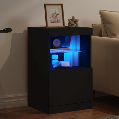 Senkki LED-valoilla musta 41x37x67 cm