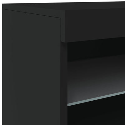 Senkki LED-valoilla musta 41x37x67 cm