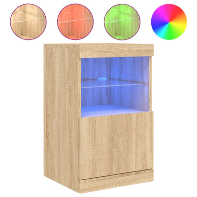 Senkki LED-valoilla Sonoma-tammi 41x37x67 cm