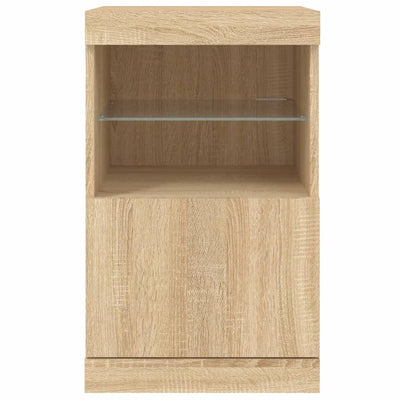 Senkki LED-valoilla Sonoma-tammi 41x37x67 cm