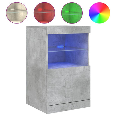 Senkki LED-valoilla betoninharmaa 41x37x67 cm
