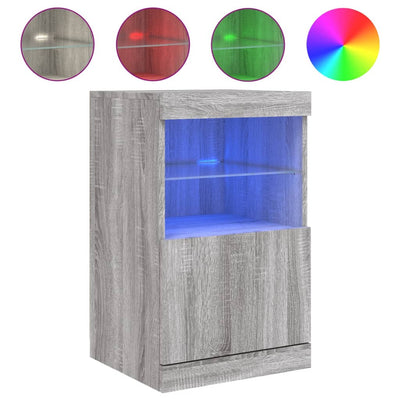 Senkki LED-valoilla harmaa Sonoma 41x37x67 cm