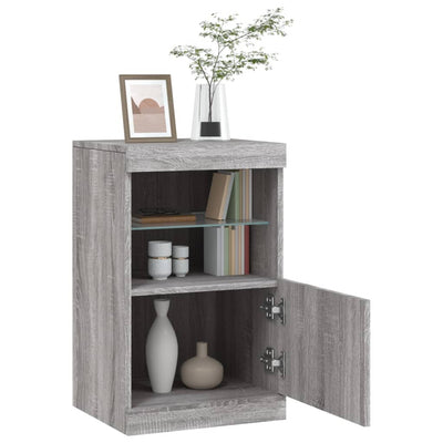 Senkki LED-valoilla harmaa Sonoma 41x37x67 cm