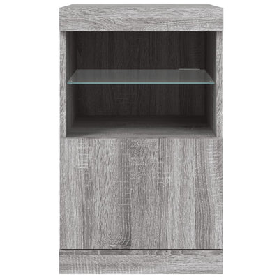 Senkki LED-valoilla harmaa Sonoma 41x37x67 cm