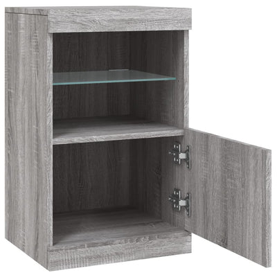 Senkki LED-valoilla harmaa Sonoma 41x37x67 cm