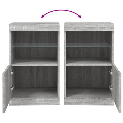 Senkki LED-valoilla harmaa Sonoma 41x37x67 cm