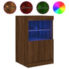 Senkki LED-valoilla ruskea tammi 41x37x67 cm