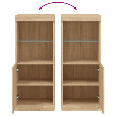 Sonoma-tammi senkki led-valoilla Anaftasie 41x37x100cm