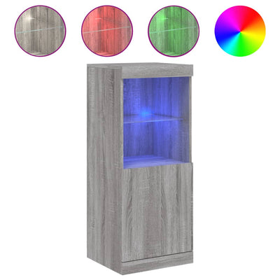 Senkki LED-valoilla harmaa Sonoma 41x37x100 cm