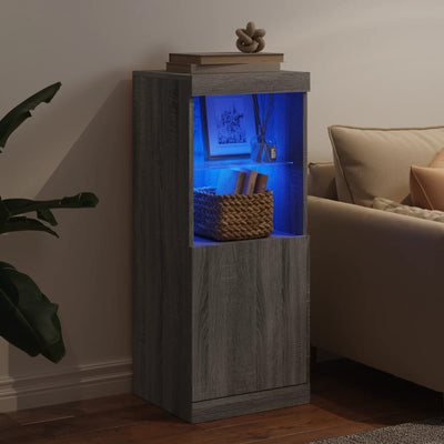 Senkki LED-valoilla harmaa Sonoma 41x37x100 cm