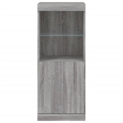 Senkki LED-valoilla harmaa Sonoma 41x37x100 cm