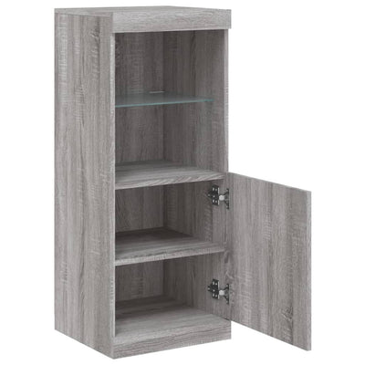 Senkki LED-valoilla harmaa Sonoma 41x37x100 cm