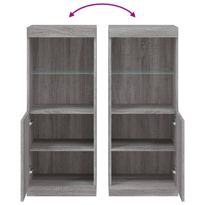 Senkki LED-valoilla harmaa Sonoma 41x37x100 cm