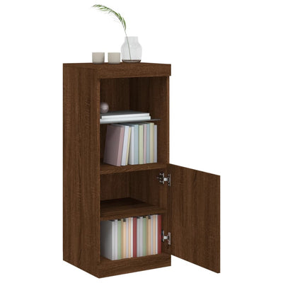 Senkki LED-valoilla ruskea tammi 41x37x100 cm