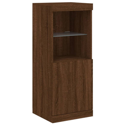 Senkki LED-valoilla ruskea tammi 41x37x100 cm