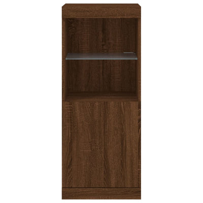 Senkki LED-valoilla ruskea tammi 41x37x100 cm