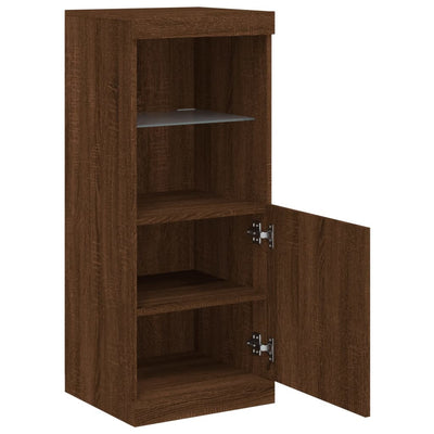 Senkki LED-valoilla ruskea tammi 41x37x100 cm