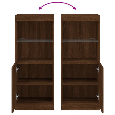 Ruskea tammi senkki led-valoilla Anaftasie 41x37x100cm