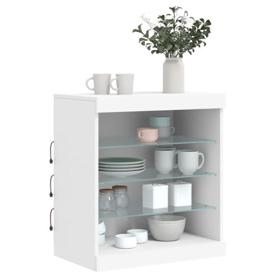 Senkki LED-valoilla valkoinen 60,5x37x67 cm
