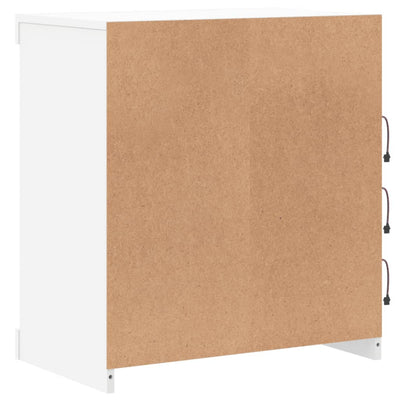 Valkoinen senkki led-valoilla Beckett 60,5x37x67cm