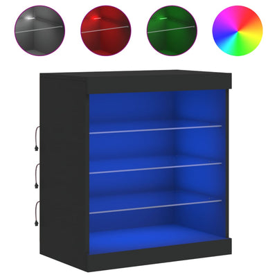 Senkki LED-valoilla musta 60,5x37x67 cm