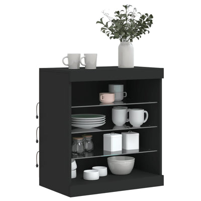 Senkki LED-valoilla musta 60,5x37x67 cm
