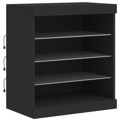 Senkki LED-valoilla musta 60,5x37x67 cm