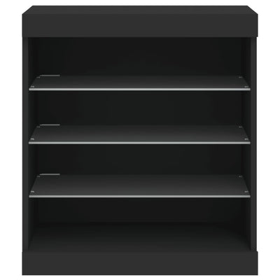 Senkki LED-valoilla musta 60,5x37x67 cm