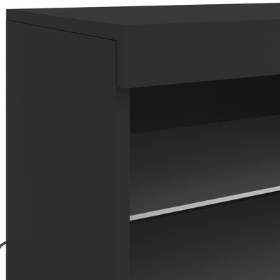 Senkki LED-valoilla musta 60,5x37x67 cm
