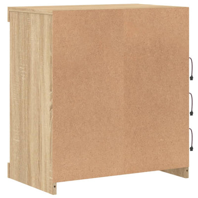 Senkki LED-valoilla Sonoma-tammi 60,5x37x67 cm