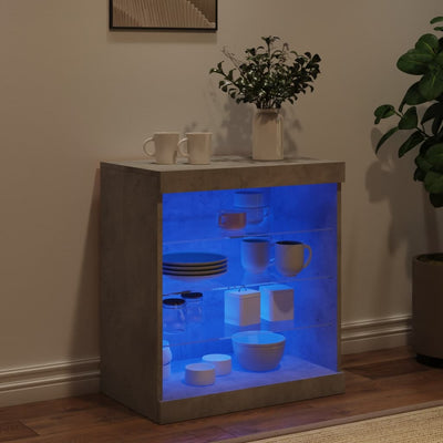 Senkki LED-valoilla betoninharmaa 60,5x37x67 cm