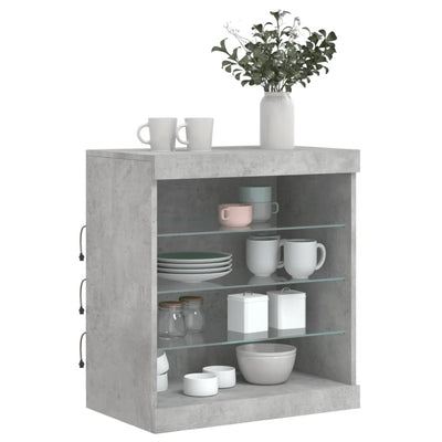Senkki LED-valoilla betoninharmaa 60,5x37x67 cm
