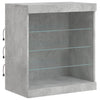 Senkki LED-valoilla betoninharmaa 60,5x37x67 cm