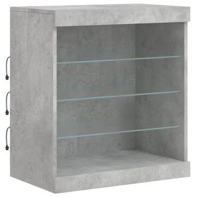 Senkki LED-valoilla betoninharmaa 60,5x37x67 cm