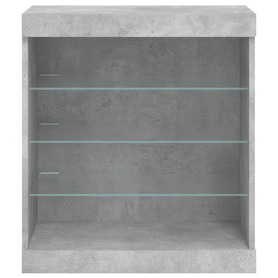Senkki LED-valoilla betoninharmaa 60,5x37x67 cm